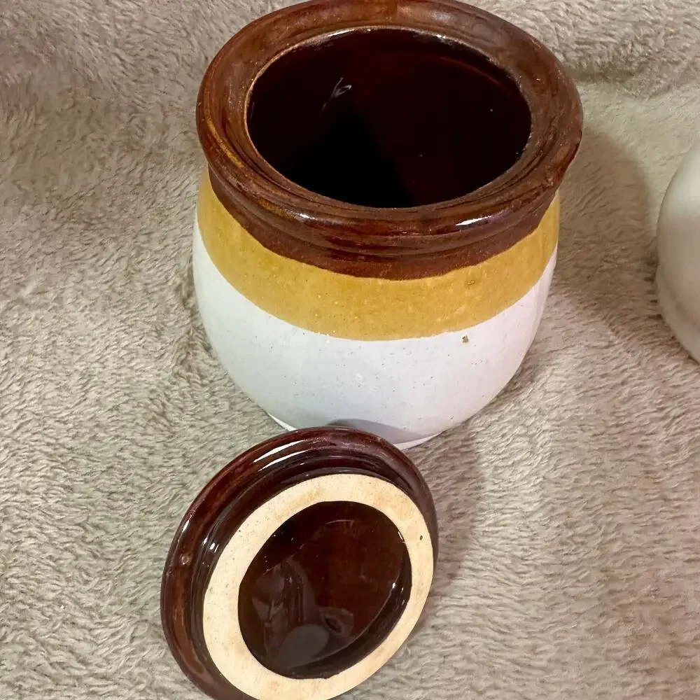 Vintage Taiwan Stoneware Creamer & Sugar Bowl Set Rustic Farmhouse